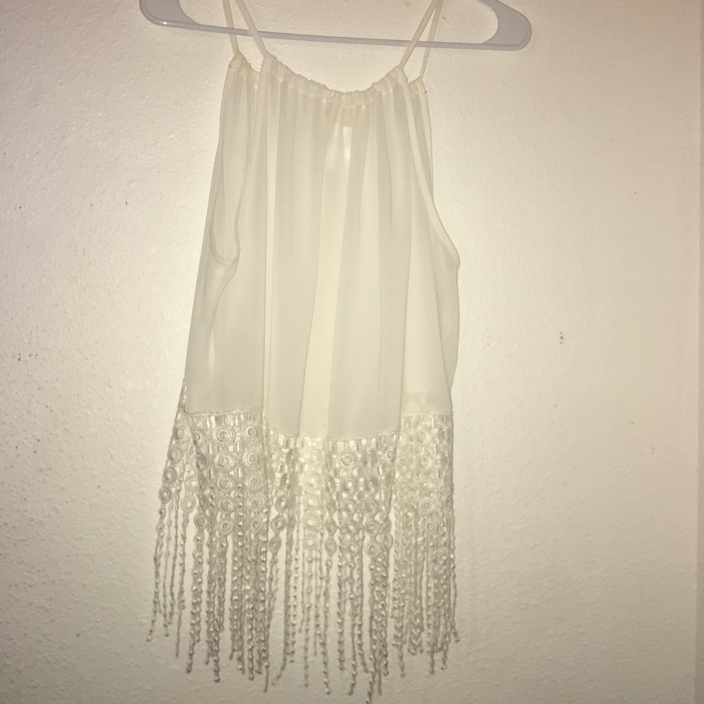 White transparent crop top shirt